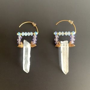 Raw crystal earrings